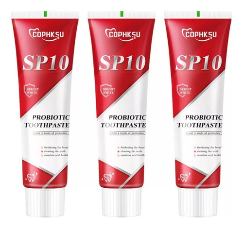 Cc 3x Pasta Dientes Probiótica Sp-10 Para Blanquear Los