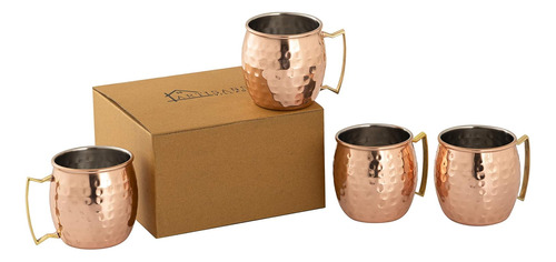 Moscow Mule Mugs Stainless Steel Mule Cups Set Of 4 Coppe...
