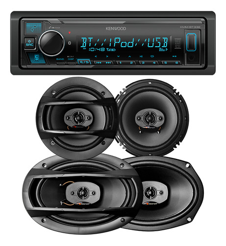 Stereo Kenwood Usb Bluetooth Parlantes Nakamichi 6,5 Y 6x9