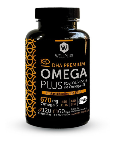 Omega Plus 670 Mg Dha Premium 120 Cápsulas