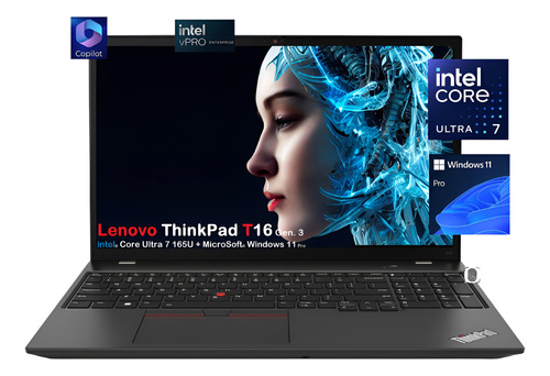 Thinkpad T16 Gen.3 Core Ultra-7 165u 32gb 1tb 16-wuxga W11 Negro (Reacondicionado)