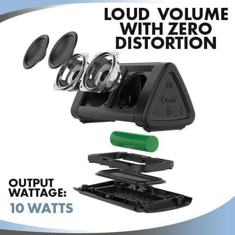 2 Altavoces Inalámbricos Oontz Angle3, Ipx5, Bluetooth Negro