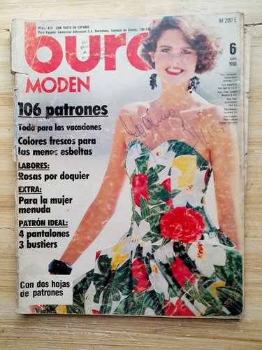Revista Burda Moden Antigua Año 1988 Completa Con Moldes