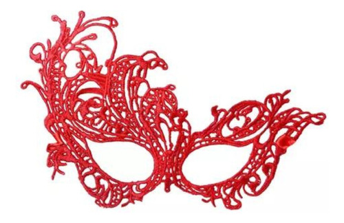 Antifaz Mascara Venecianos Encaje Lenceria Rojo Disfraz X20