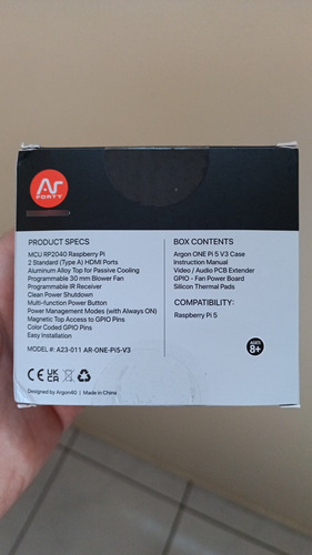 Sh - Case Argon One V3 Para Raspberry Pi 5 Pi5 Com Cooler (Usado)