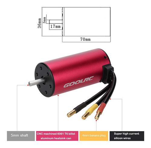 Goolrc S3670 Rc Motor Sin Escobillas Esc Combo, 2850kv Motor