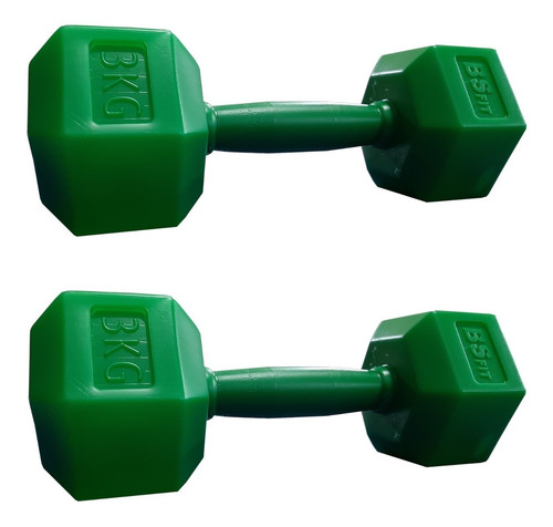 Imagen 1 de 4 de Par Mancuernas Bsfit 3 Kg Pesas Hexagonal Plástico Bicep Gym