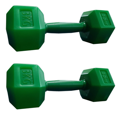 Par Mancuernas Bsfit 3 Kg Pesas Hexagonal Plástico Bicep Gym