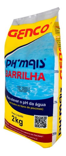 Ph Mais Para Piscina Barrilha Genco 2kg Elevador De Ph