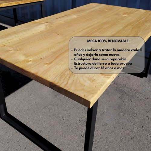Juego De Comedor Mesa Industrial 160x90 + 6 Sillas Tolix