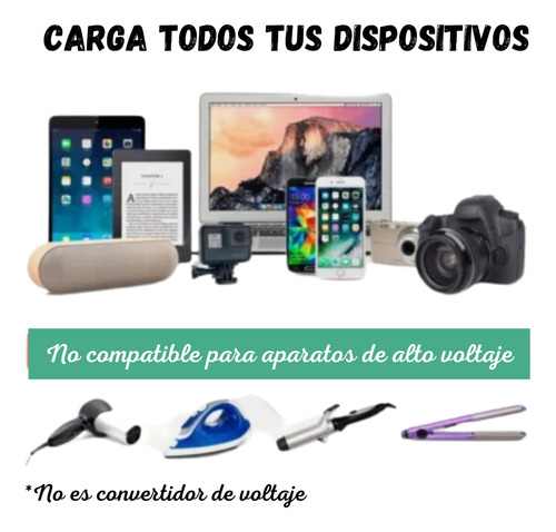 Adaptador Universal De Corriente Con 2 Puertos Usb