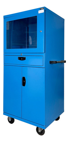 Armario Porta Pc Fas160113 Ventilación Cerradura 71x63x169cm Color Azul