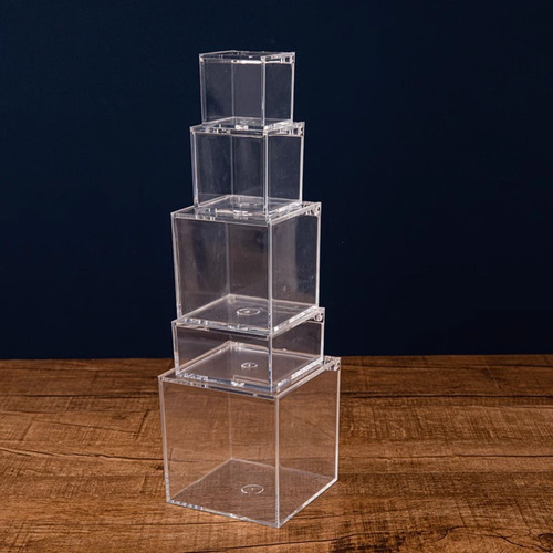 Cajas De Acrílico Caja De Embalaje Cuadrada Transparente Con