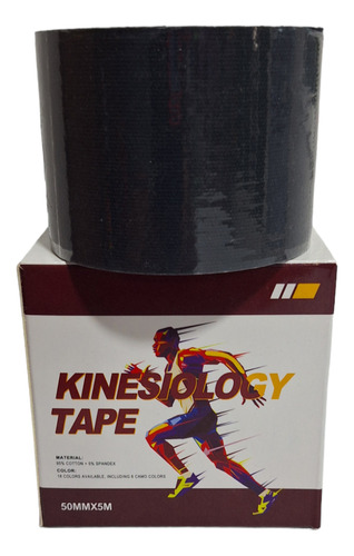 Cinta Venda Banda Kinesiologicas Fit Kinetape Negro 5mts