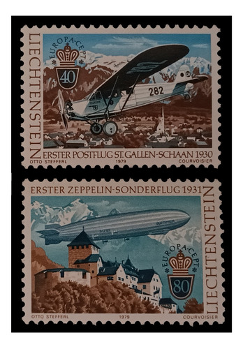 Liechtenstein Tema Europa 1979 Aviones Nv. Mint. Yv. 664/65