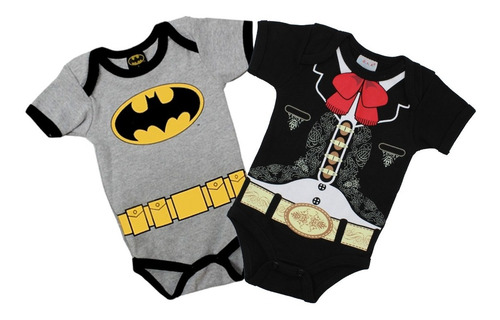 Imagen 2 de 10 de Pañalero Bebé Ropa Dc Comics Batman Mariachi Set 2 Piezas