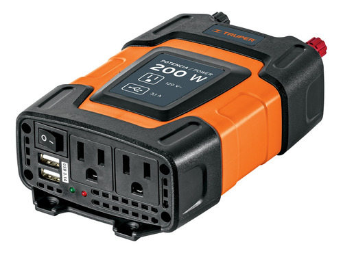 Inversor De Corriente De 200 W Con Puertos Usb, Truper 10448