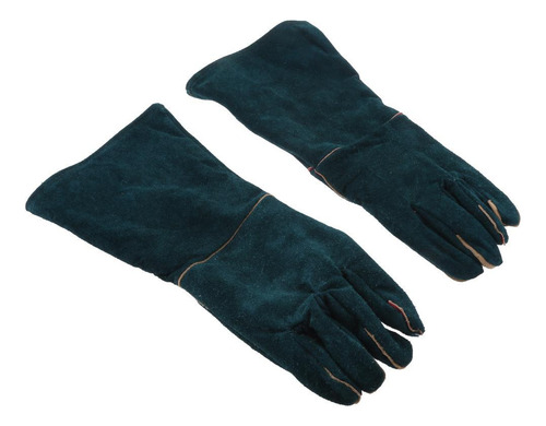 Guantes Resistentes Al Calor De Material Cuero, 40cm Verde