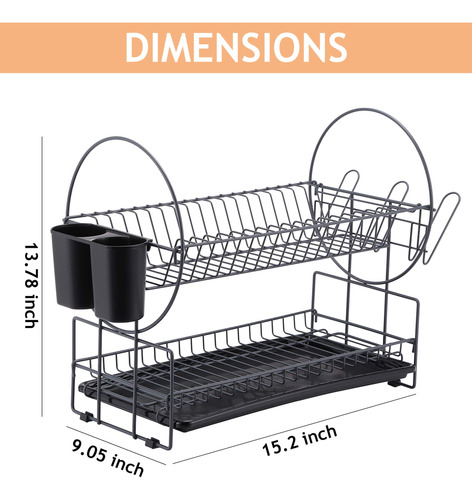 Estante Para Secar Plato Cocina 2 Nivel Escurridor Vaso