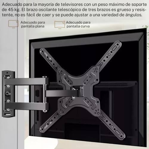 Soporte De Monitor Tv Pantallas De 14 A60 Pulgada Máx 45kg Negro Mejora El Efecto De Pesaje Para Un Mejor Y Sólido, Aomu