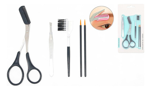 Kit Para Cejas Pinzas Grooming 5 Unidades Perfilado