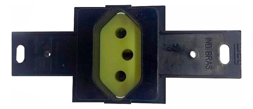 Tomada Retangular Embutir Padrão Tecla Amarelo 20a 250v 2p+t