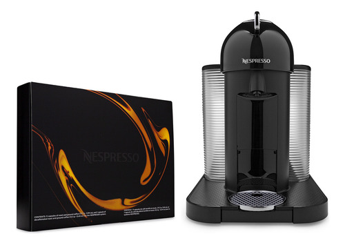Cafetera y cafetera espresso Nespresso Vertuoline con cápsulas, paquete variado, color negro