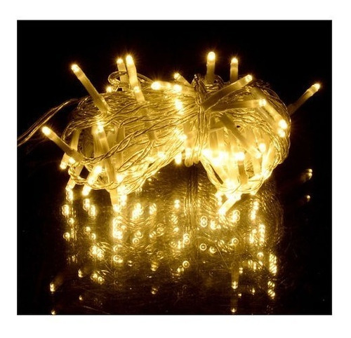 Imagem 2 de 2 de Pisca Pisca 100 Led Decoração De Natal 9 Mts 110v Quente