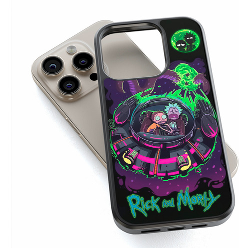 Funda Protectora Para iPhone Rick Y Morty Espacio Tpu Case