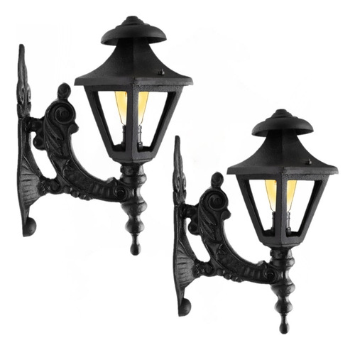 Kit 2 Arandelas Lanterna Luminaria Lampião Colonial