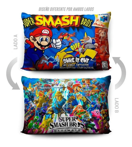 Imagen 5 de 5 de Funda De Almohada Super Smash Bros 70x45cm Vudú Love