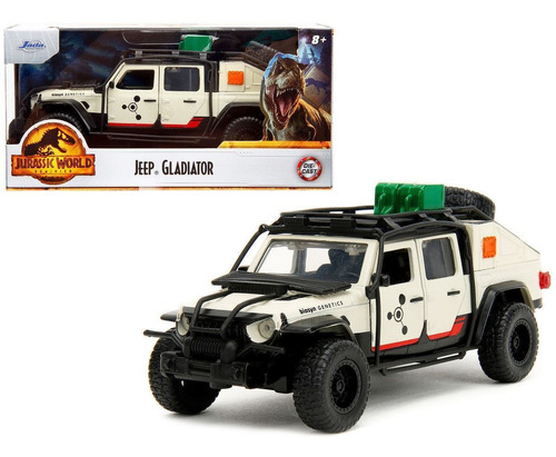 Jeep Gladiador Jurassic World, Escala 1:32 Jada. 13cms.