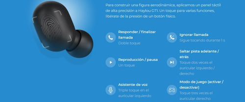 Imagen 7 de 9 de Auriculares in-ear gamer inalámbricos Haylou GT Series GT1 negro