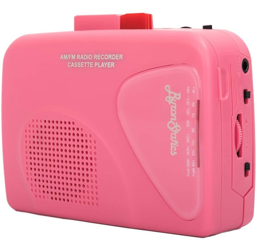 Reproductor Cassette Byron Statics Radio Am Fm Walkman Color Rosa