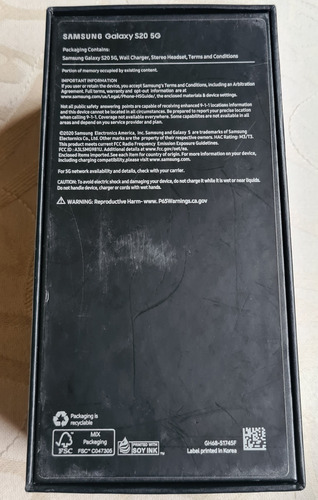 Celular Samsung Galaxy S20 5g 12 Ram 128 Rom (Usado)