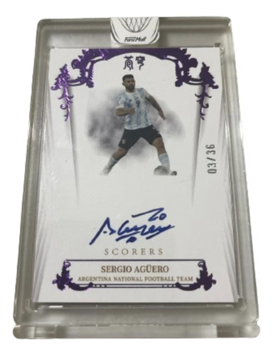 Tarjeta Seleccion Argentina Autografo Sergio Kun Aguero