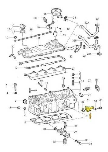 Imagen 3 de 3 de Toma De Agua Trasera Vw Gol Vento Jetta
