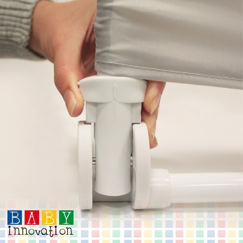 Baranda Cama Y Sommier Plegable Baby Innovation Seguridad Color Gris Tela