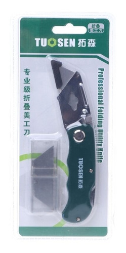 Navaja Plegable De Trabajo Uso Rudo Con 5 Repuestos Cuchillo