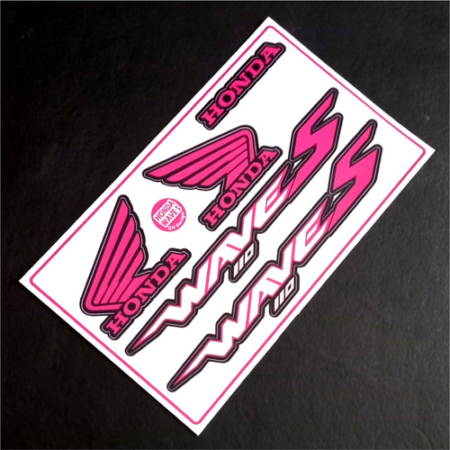 Kit Calcos Fucsia - Honda Wave 110 S - Vinilo Oracal C/laca