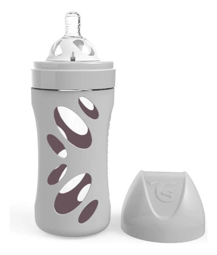 Mamadera Vidrio Twistshake Anti-cólico 260ml Gris