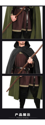 Disfraz Halloween Capa De Bruja Hobbit Medieval Con Capucha