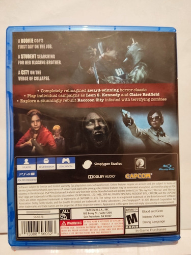 Resident Evil 2 Remake Ps4 Físico Como Nuevo Original (Usado)