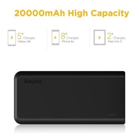 Easyacc 20000mah Power Bank Cargador De Batería Externo Port