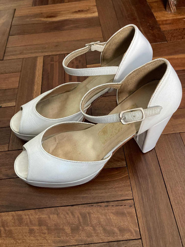 Zapatos Plataforma Blanco Hielo Para Novia, Quinceañera