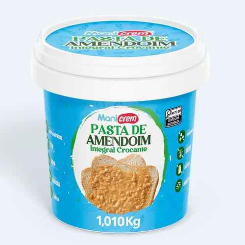 comprar Pasta De Amendoim Integral Manicrem 100% Amendoim - 1 Kg Sabores Crocante 1 Kg
