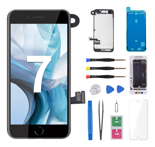 Para iPhone 7 Reemplazo Pantalla Negro Boton Inicio 4.7 3d