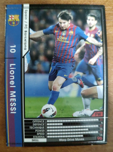 Tarjeta Lionel Messi Barcelona Wccf 2011-2012 Panini Japón