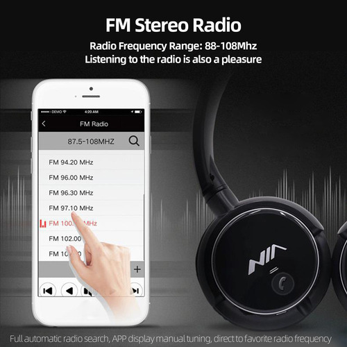 I Fones De Ouvido Q1 Micrófono Nia Radio Cableado Plegable