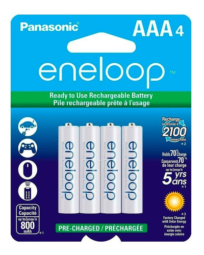 Baterías Recargables Panasonic Eneloop Aaa X 4 Unidades